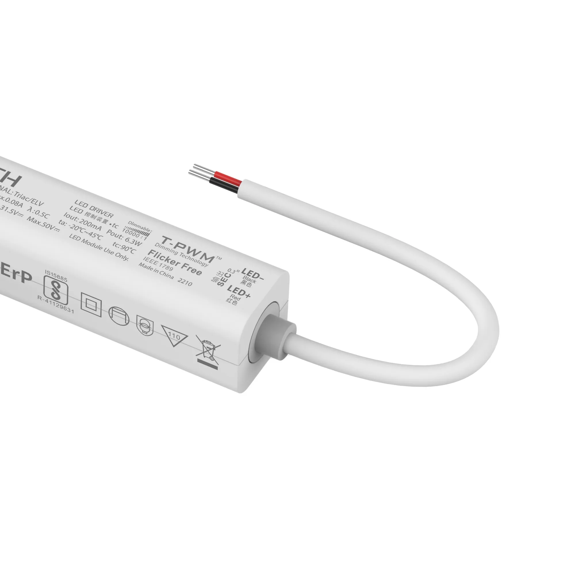Triac/ELV, PWM,6W, C. Current Dimmable Driver, 200mA, DC:9-42Vdc, EFF>70%, IP20. SE-6-200-G1T  LTECH Triac Constant Current